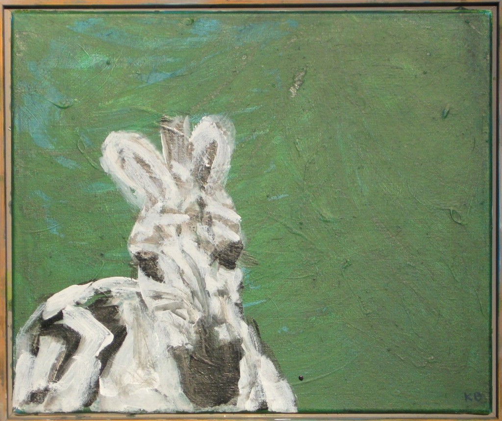 Klaus Bahnsen "Zebraføl" Acryl på lærred. 45 x 55 cm