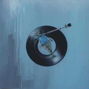 ”Spinning” acryl på lærred, 80 x 80 cm